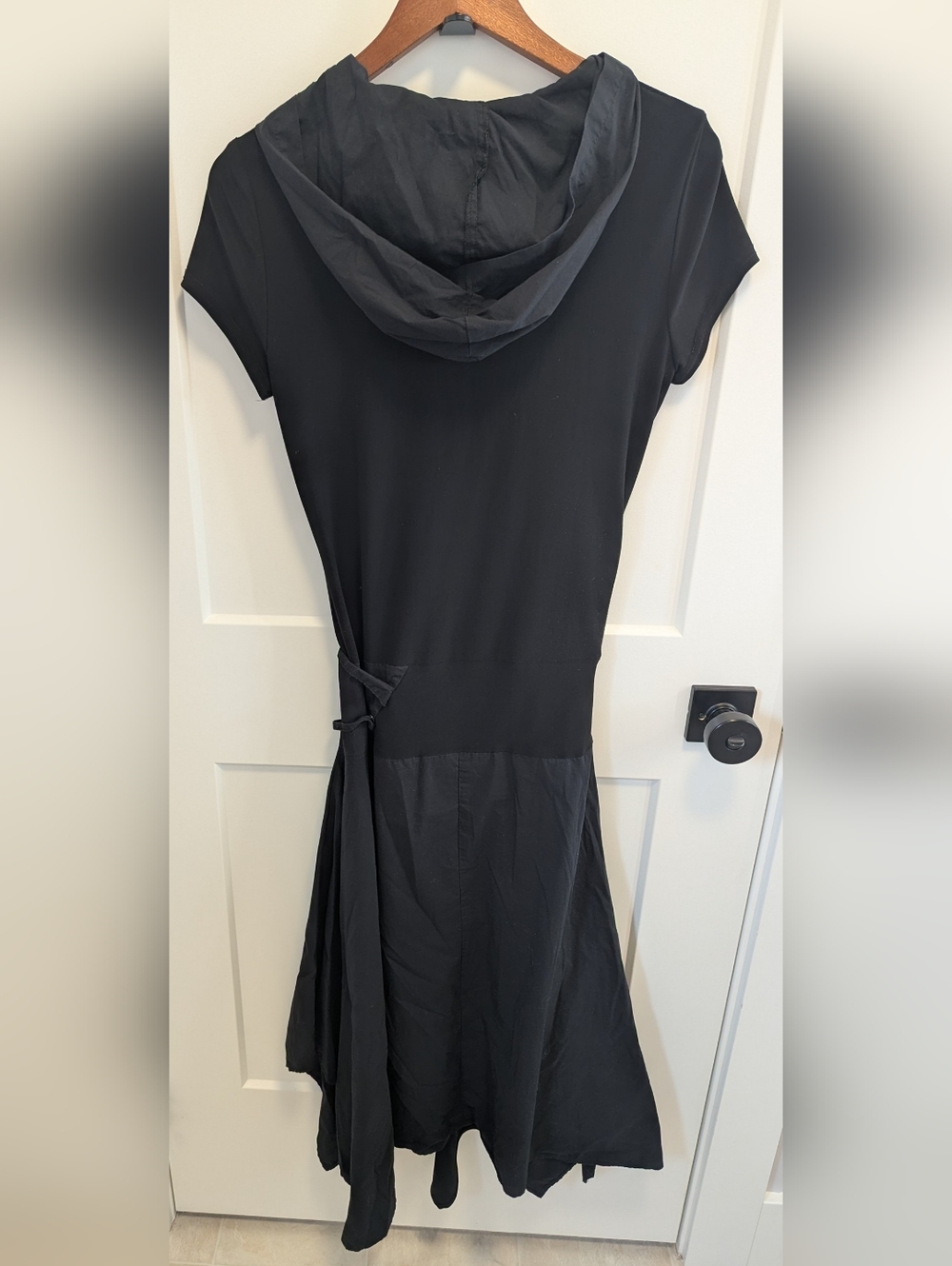 Joseph ribkoff asymmetric dress with hood two tone material - Picture 5 of 7